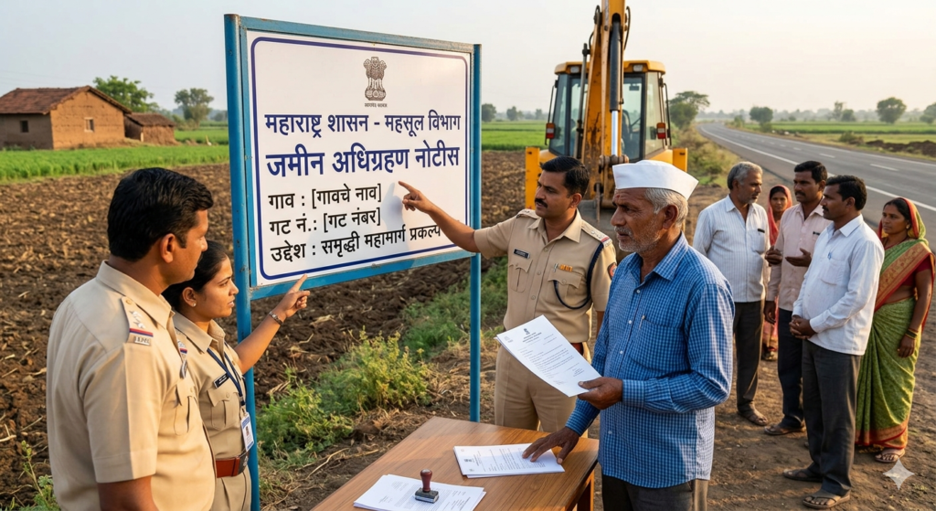 महाराष्ट्र जमीन अधिग्रहण वाद 2026 शेतकरी भरपाई माहिती